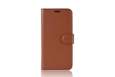 Hsmy Coque et étui téléphone mobile Etui cuir élégant magnétique pour motorola moto g4/ g4 plus - marron