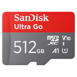 SanDisk 512 Go Ultra Go microSDXC, Carte Micro SD + Adaptateur SD (pour Android Smartphone et Tablette, Video Full HDD, jusqu'à 150 Mo/s, UHS-I, La Performance A1, V10, Class 10, U1) pour Amazon