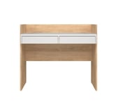 Bureau 2 tiroirs OPAL imitation chêne et blanc