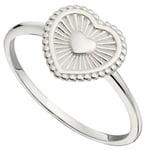 Elements Silver R3769 Silver Gold Plated Sun Ray Heart Ring Jewellery