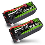 OVONIC Lot de 2 batteries Lipo 3S 11,1 V 5200 mAh 50 C avec prise Deans - Boîtier rigide pour avion FPV RC, voiture, Evader BX, quadcopter, hélicoptère, camion, bateau