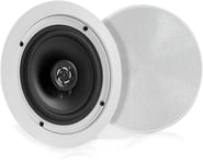 Pyle Système d’Enceinte Plafond Bluetooth 13,34 cm-Système d'Enceinte Plafond/Murale 2 Voies-Grilles Rondes/Carrées Amovibles, Cône en Polypropylène & Tweeter en Polymère - Haut Parleur Bluetooth