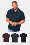 3 Pack Tipped Polo Shirts