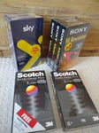 7 x  NEW & SEALED SONY, SKY, SCOTCH Blank VHS Video Cassette Tapes