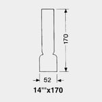 DHR Brännarrör till fotogenlampa / oljelampa DHR, 170 mm, passar 14" brännare