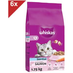 Croquettes au saumon pour chat adulte stérilisé 6x1,75kg - Whiskas