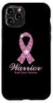 Coque pour iPhone 11 Pro Warrior Ruban rose de sensibilisation au cancer du sein Taille S