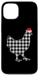 Coque pour iPhone 13 Chemise de Noël poulet noir et blanc Buffalo Plaid Pyjama