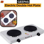 Geepas 2000W Double Hot Plate Electric Cooker Tabletop Stove Overheat Protection