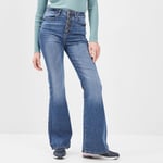 LH - jeans flare boutonné denim stone femme