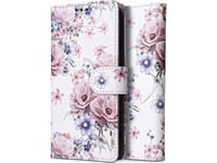 Tech-Protect Redmi 12 Wallet Blossom, Vit Med Kortplats, Blomma