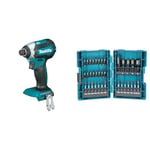 Makita Visseuse à chocs 18V LXT Li-Ion 170Nm (machine seule) DTD153Z & Coffret d'embouts de visage à percussion IMPACT BLACK- 35 pièces - B-66880