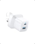 USB C Plug, Anker 33W 2-Port C Charger for Laptop, iPhone 15/15 Pro White 