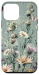 iPhone 12 mini Sage Green Boho Botanical Wildflowers Plants Case