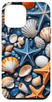 Coque pour iPhone 12 Pro Max Blue Starfish Seashells Ocean Theme Women Beach Coastal Girl