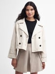 Barbour International Hadfield Cropped Trench Coat, Blanc