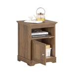 SoBuy Table de Chevet, Table de Nuit, Table d'Appoint, Bout de Canapé avec 1 Porte pour Salon, Chambre, Convient pour Tout Lit Et Toute Chambre, L45 x P40 x H59 cm, FBT151-BR