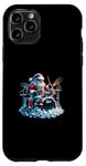 Coque pour iPhone 11 Pro Batteur de Noël amusant Père Noël jouant de la batterie de Noël pour hommes et femmes