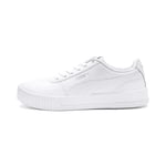 PUMA Women's Carina Sneaker, White White Silver, 4.5 UK