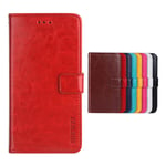 Case for Oukitel C19 Case Wallet Faux Leather Flip Case Card Slots Secure Magnetic Closure Lock Faux Leather Case Cover for Oukitel C19(Red)