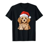 Cavapoo Santa Hat Christmas Dog Lovers Gift Mom Dad Xmas T-Shirt