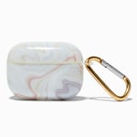 Claire's Neutral Marble Silicone Earbud Case Cover - Compatible With Apple Airpods Pro