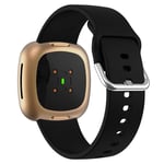 Fitbit Versa 4 / Sense 2 - Silikon armband - Passar till handled 150mm-210mm - Svart