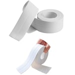 Lot de 2 rubans d'étanchéité imperméables 3,5 m x 5 cm - Silicone blanc anti-moisissure pour cuisine et salle de bain, isolant pour douche et fenêtres, protection durable contre l'eau et l'humidité