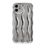 Caseative Coque Souple Compatible avec iPhone (Argent, iPhone 12)