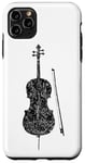 Coque pour iPhone 11 Pro Max Cello et Archet (Noir Ancien) Violoncello