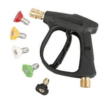 Sooprinse High Pressure Washer Gun,3000 PSI Max with 5 Color Quick Connect Nozzles M22 Hose Connector 3.0 TIP