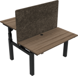 OmniLift, Dobbelt hæve-/sænkebord, firkantet, mørk natur/sort, H125x120x60 cm, valnød
