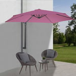 Parasol Mural Casoria, Parasol Feux De Circulation 3m Inclinable, Polyester Aluminium/Acier 9kgLavande