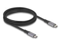 Delock - Usb-Kabel - 24 Pin Usb-C (Hann) Til 24 Pin Usb-C (Hann) - Usb 3.2 / Thunderbolt 3 - 2 M - Støtte For Power Delivery 3,1, Usb Power Delivery (240 W), Up To 40 Gbps Data Transfer Rate, 8 K 60 Hz (7680 X 4320) Støtte - Svart, Grå