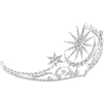 Rhinestone Brudband Acotar Strass Star Moon Pannband Crystal Star Tiara Brudhuvudstycke för kvinnor Flickor