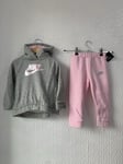 Nike Girls Hoodie and Joggers Set Grey / Pink Size 24 Months BNWT