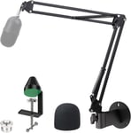 Mini Mic Stand Wall Mount Boom Arm Razer Seiren with Windscreen Pop Filter