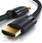 Câble HDMI 2.1 8k 4k 5m 5 mètres, 8 k @ 30Hz, @ 120Hz avec DSC, 4 k @144Hz, @240Hz avec DSC - UHD II, HDMI 2.0a, 2.0b, PS5, PS4, 3D, Haut débit Ethernet Dynamic HDR 10+ eARC Dolby Vision