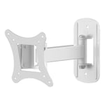 TV or Monitor Wall Mount Bracket White With Arm, Tilt & Swivel up to 32" Screens