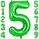 OFFCUP Ballon Chiffre 5 Vert | Ballon Anniversaire 5 An 101cm | Numéro de Ballon | Décoratif Ballon | D'hélium Decoration Anniversaire Fête Vacances Ans Anniversaire