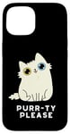 iPhone 15 Purr-ty Please Funny Cat Pun Case