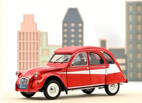 Citroen 2CV Rouge Avec Déco Blanc, Limité: 100 PC , 1:18, NOREV