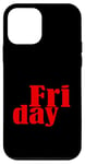 Coque pour iPhone 12 mini Graphisme rouge des jours de la semaine du vendredi rouge