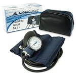 Mobiclinic, Sphygmomanomètre pour le bras anéroïde, Mod. TA-01, Marque européenne, Tensiomètre Manuel, Professionnel, Brassard, Sac de rangement, Léger, Bleu