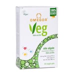 Omegor Veg Omega-3 Vegan (60 Capsules) ‒ Plant-Based Omega-3 Derived from Algae Oil, Enriched with Vitamin E ‒ Contains 250mg of DHA and 125mg of EPA per Capsule ‒ Certified by IFOS and Vegan Society