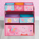 Peppa Pig Wooden Toy Organiser with 6 Storage Bins