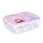 My sweety pop - Boîte à goûter - Lunch box - Pour enfant - Crèche - Maternelle - Ecole - Vacances - Repas – 19.5 cm - Idée Cadeau – 3 compartiments - La Reine Des Neiges - Rose - Fille