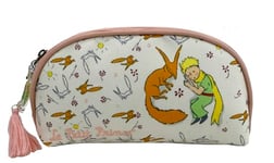 Le Petit Prince Trousse de Toilette en Forme de Demi-Lune, Accessoire de Voyage, Couleur Beige, Produit Officiel, graines de Rose (CyP Brands), Beige, Trousse de Toilette