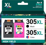 305 Noir et Couleur 305XL Cartouches d'encre Remplacement pour HP 305 XL Noir et Couleur pour HP DeskJet 2710 2720 DeskJet Plus 4100 4110 4120 4130 Envy 6010 6020 6030 Envy Pro 6420 6430 (2-Pack)