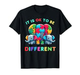 IT is OK TO BE Cute DIFFERENT Elephant Autism Puzzles Women T-Shirt